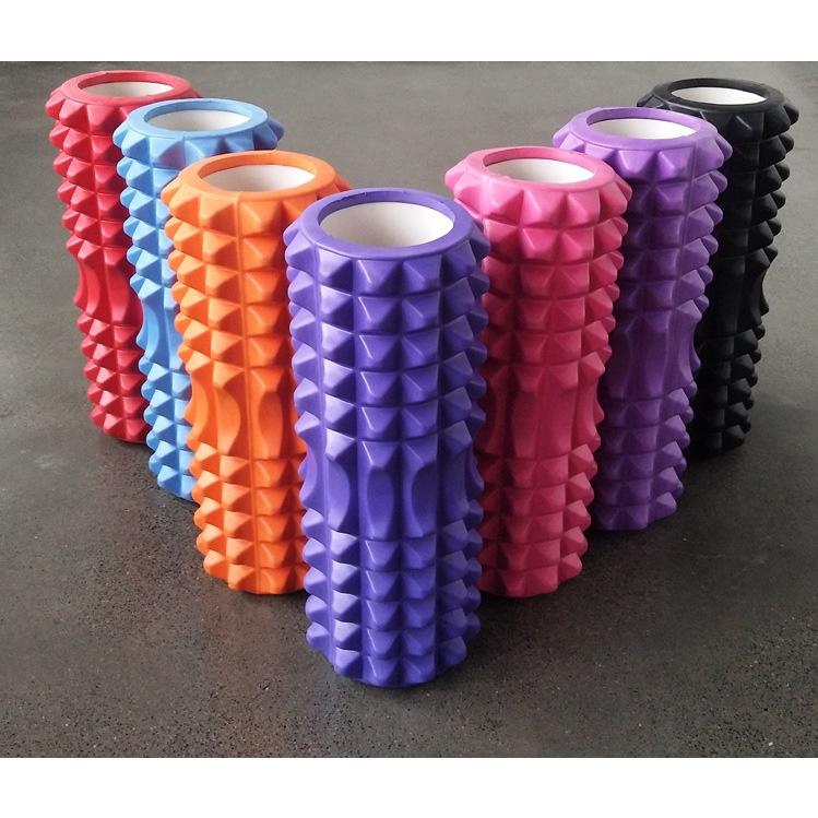 Con lăn Yoga Massage Foarm Roller, ống trụ lăn xốp thể thao giãn cơ có gai roam rollet cao cấp