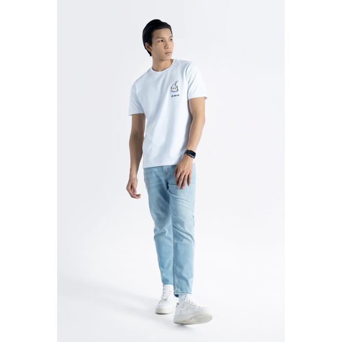 QUẦN JEAN NAM Xanh nhạt ỐNG ÔM TRƠN FORM SLIM CROP - LIGHT BLUE 10F22DPA041 | LASTORE MENSWEAR