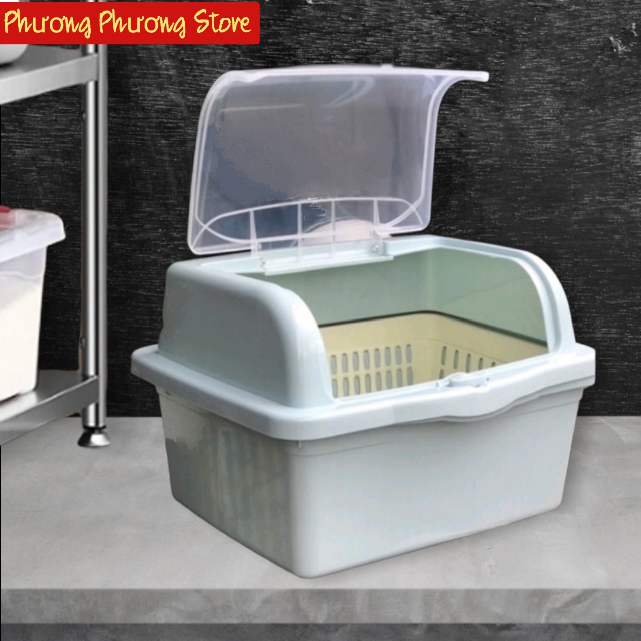 Kệ Úp Chén Bát - Có Nắp Đậy 1 Tầng- Có Lỗ Thoát Nước - Nắp Đậy Chống Bụi Bặm Cao Cấp