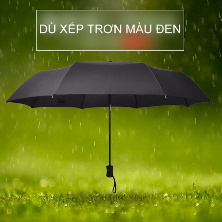 Ô dù xếp trơn màu đen