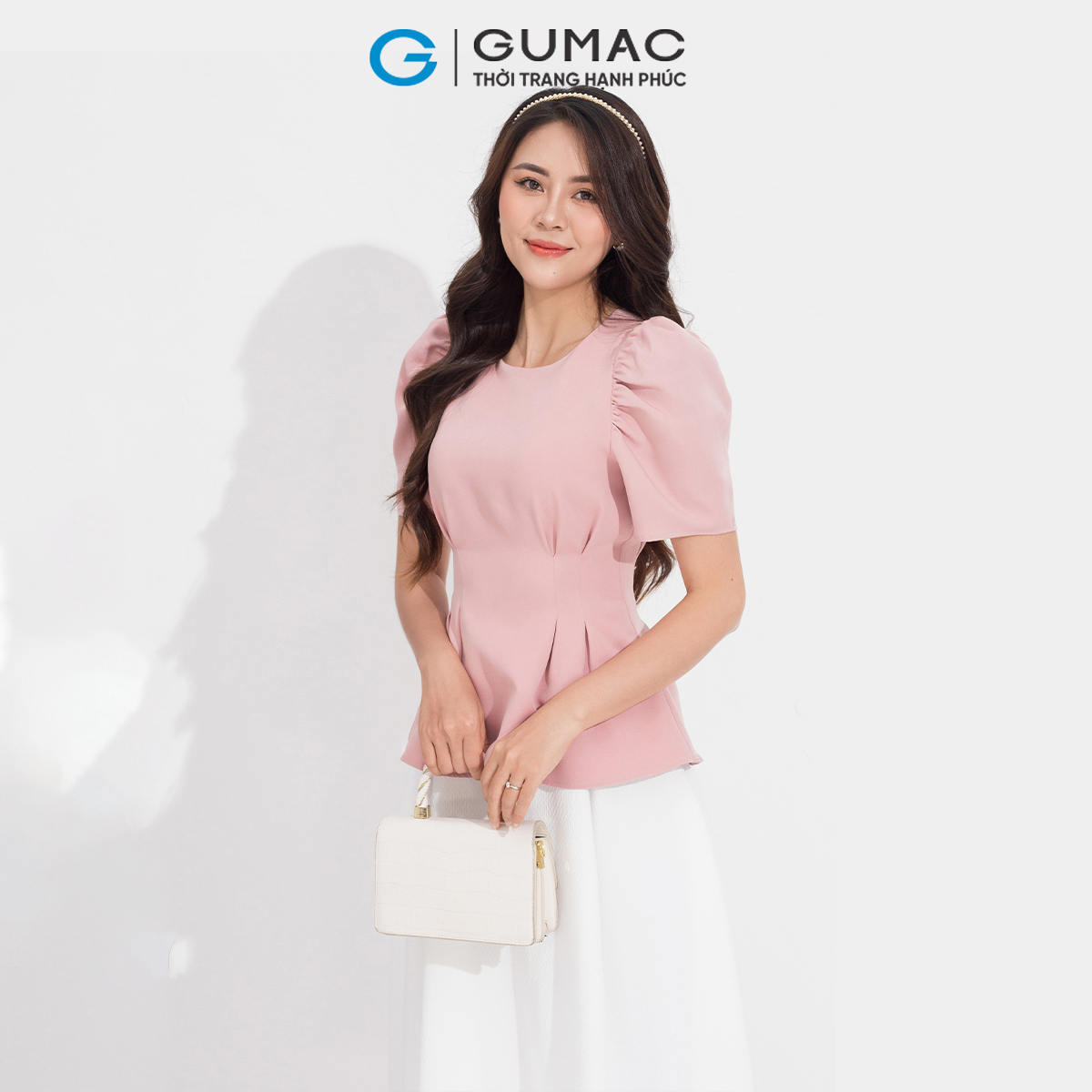Áo peplum tay nhún GUMAC AD05082