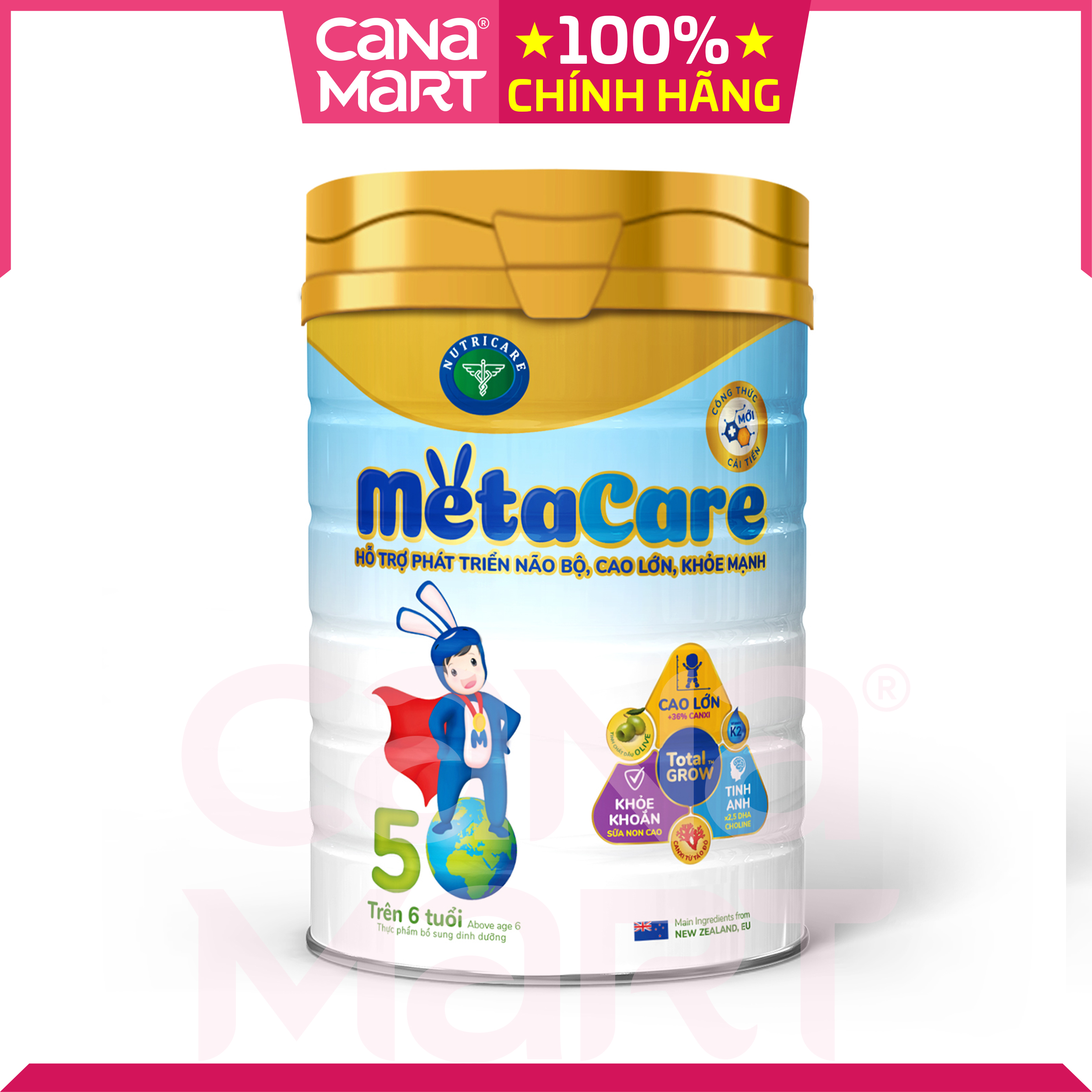 Sữa bột MetaCare 5 giúp bé phát triển toàn diện, dành cho bé trên 6 tuổi (900g)