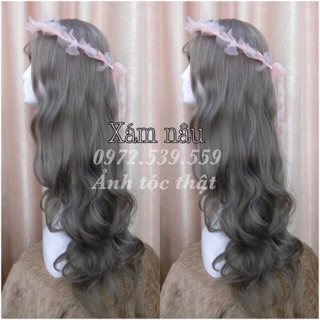 Tóc giả nguyên đầu cao cấp tặng lược+ lưới chùm đầu