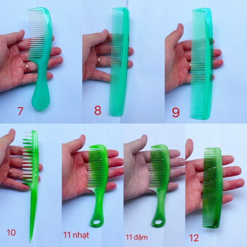 Lược nhựa xanh ngọc nhiều mẫu răng thưa/ thường