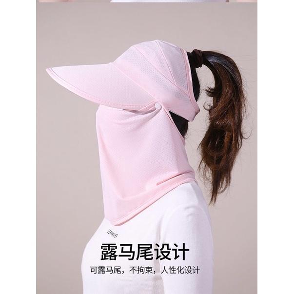 Nón chống nắng kèm khẩu trang, mũ lưỡi trai nữ chống nắng khăn có thể tháo rời