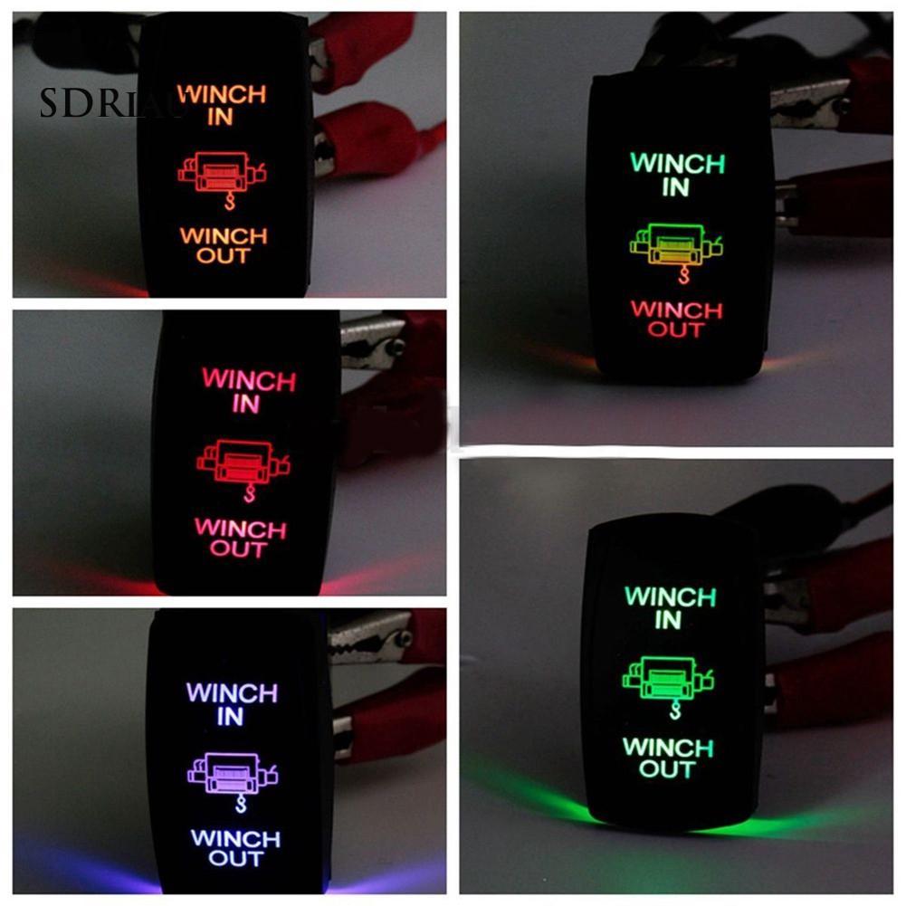 Công tắc rocker UTV laser đèn LED kép 7 chấu điều khiển tời kéo 12V 24V chuyên dụng