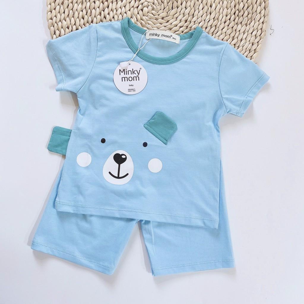 Bộ Cộc Cotton 100 % Hàng Minky Mom Họa Tiết Động Vật Có Tai Heo Hồng Cho Bé (8-18kg) (SP001424)