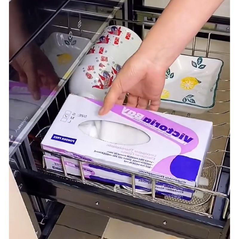 Hộp 100 Găng Tay Nilon Siêu Dai VICTORIA BAY 7170