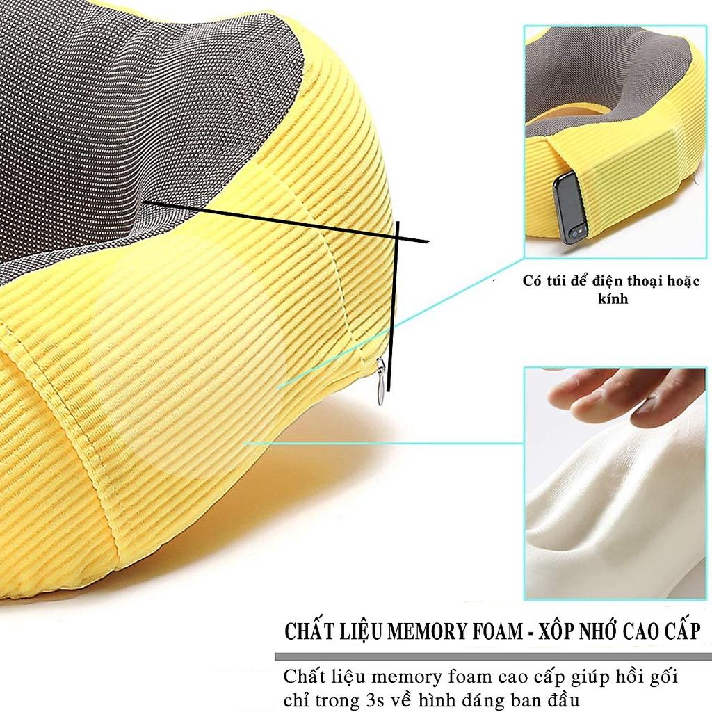 Gối Ngủ Văn Phòng Du Lịch Chữ U Tặng Kèm Bịt Mắt, Bịt Tai Chống Mỏi Chất Liệu Memory Foam - Hãng dododios