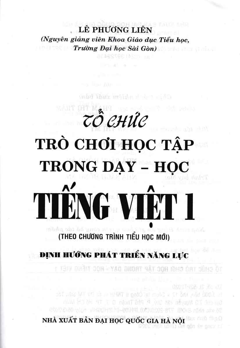 Tổ Chức Trò Chơi Học Tập Trong Dạy - Học Tiếng Việt (Theo Chương Trình Tiểu Học Mới Định Hướng Phát Triển Năng Lực)