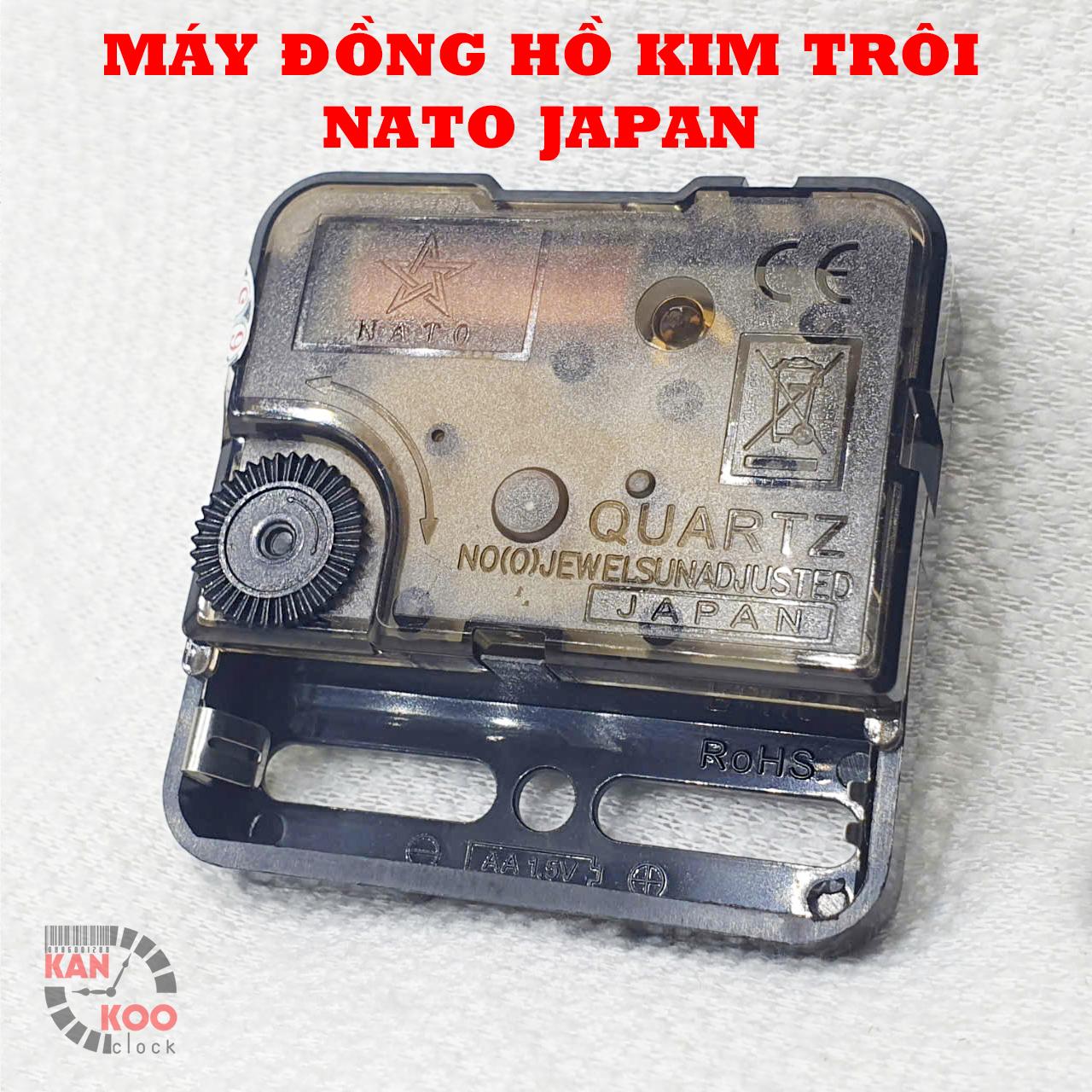 Máy đồng hồ treo tường Kim trôi  NATO Japan bảo hành chính hãƞg 5 năm