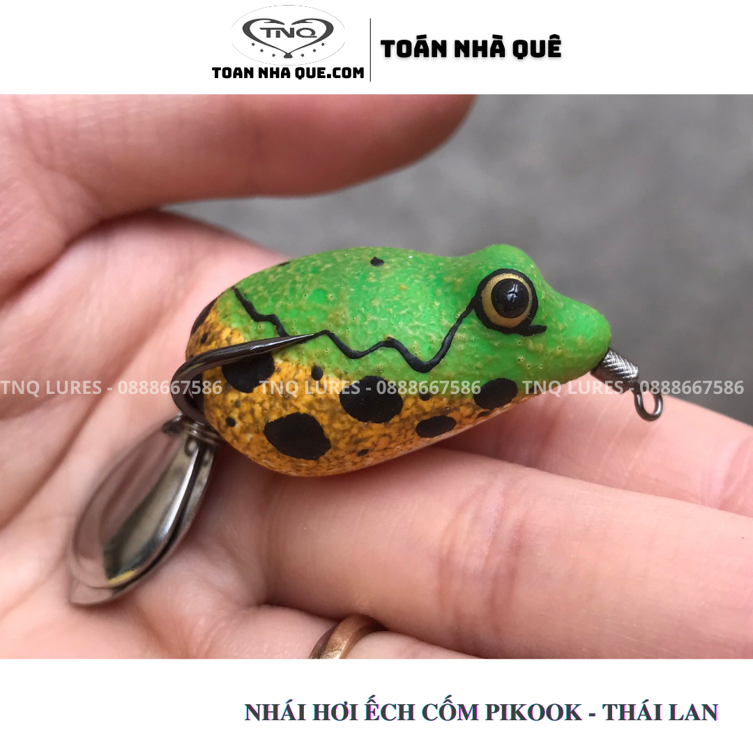 Nhái hơi ếch cốm Pikook Thái Lan giao màu ngẫu nhiên- nổi 4cm – 8g TNQ LURE - Toán nhà quê