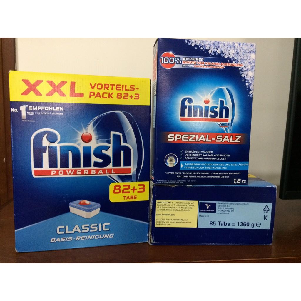 Combo Viên Finish 85 viên + Muối Finish 1.2kg + Nước làm bóng Finish 400ml