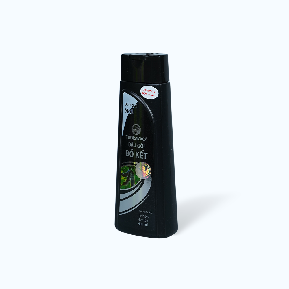 Dầu Gội THORAKAO Bồ Kết Giúp Bóng Mượt, Đen Tóc và Sạch Gàu (Chai 400ml)