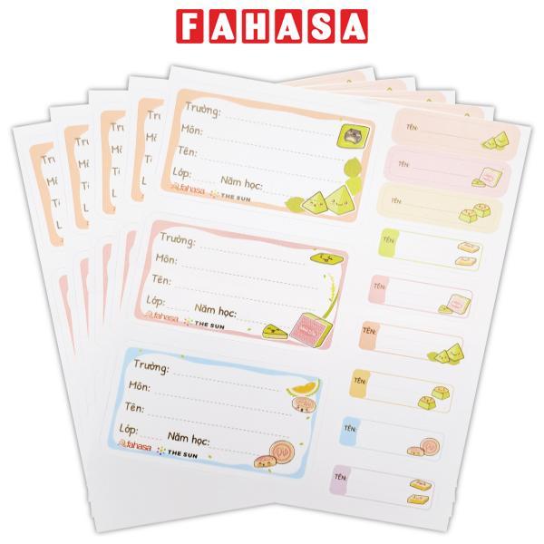 Nhãn Vở Bánh Việt 3 Ô Kèm Sticker - The Sun (15 Nhãn)