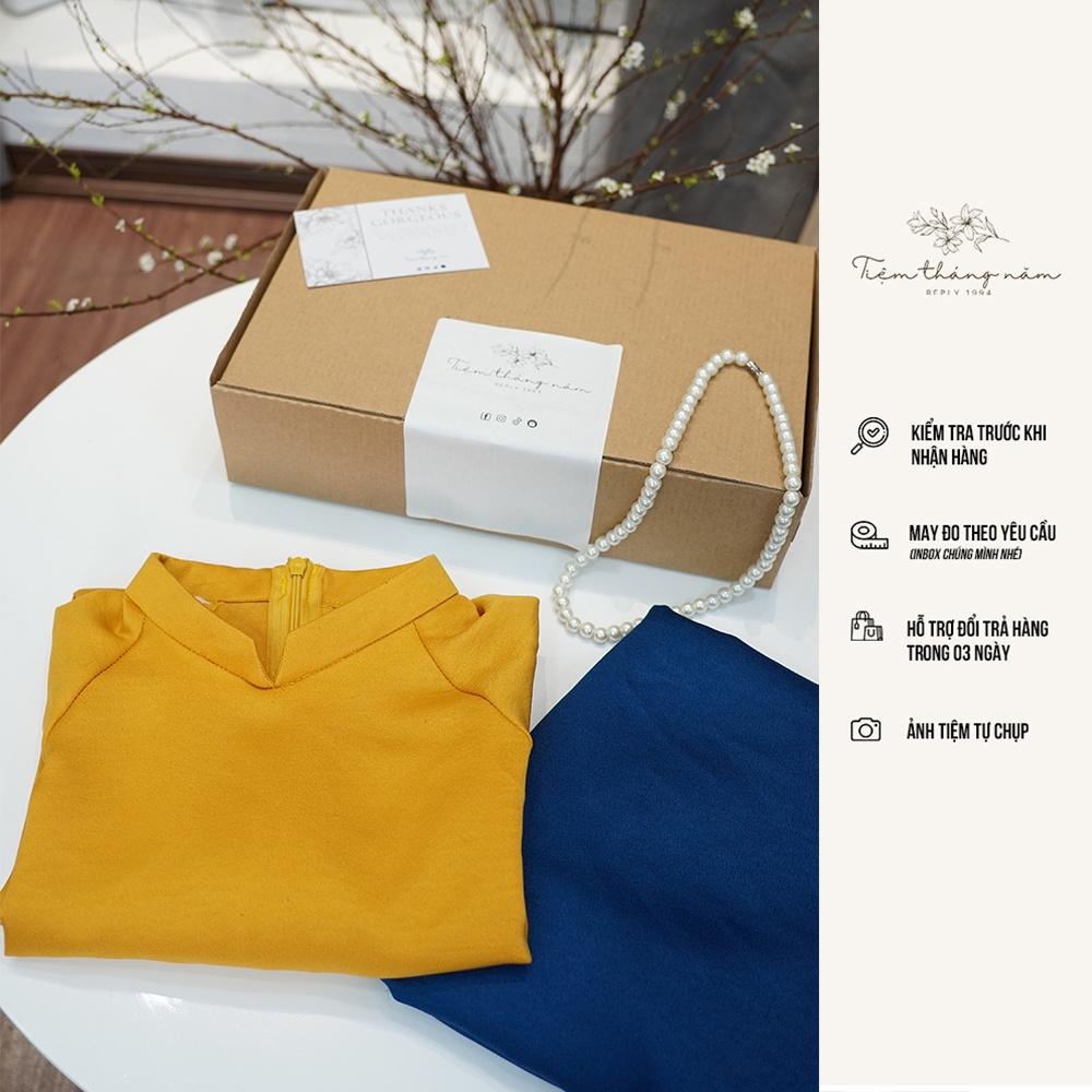 Áo dài xưa dáng suông - màu vàng Mơ