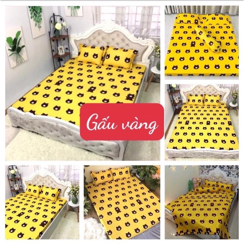 Bộ chăn ga gối 5 món mẫu chú gấu nâu vàng đủ kích thước