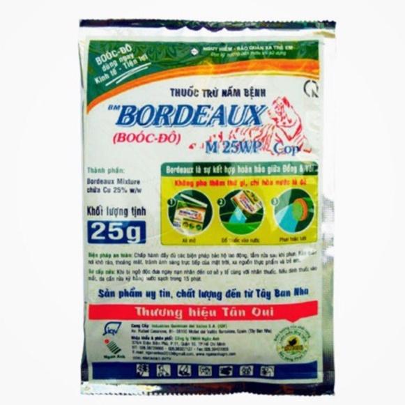 Diệt Trừ Nấm Bệnh - Đốm Cháy Lá - Diệt Khuẩn - Rong Rêu Bordeaux 25WP gói 25gr