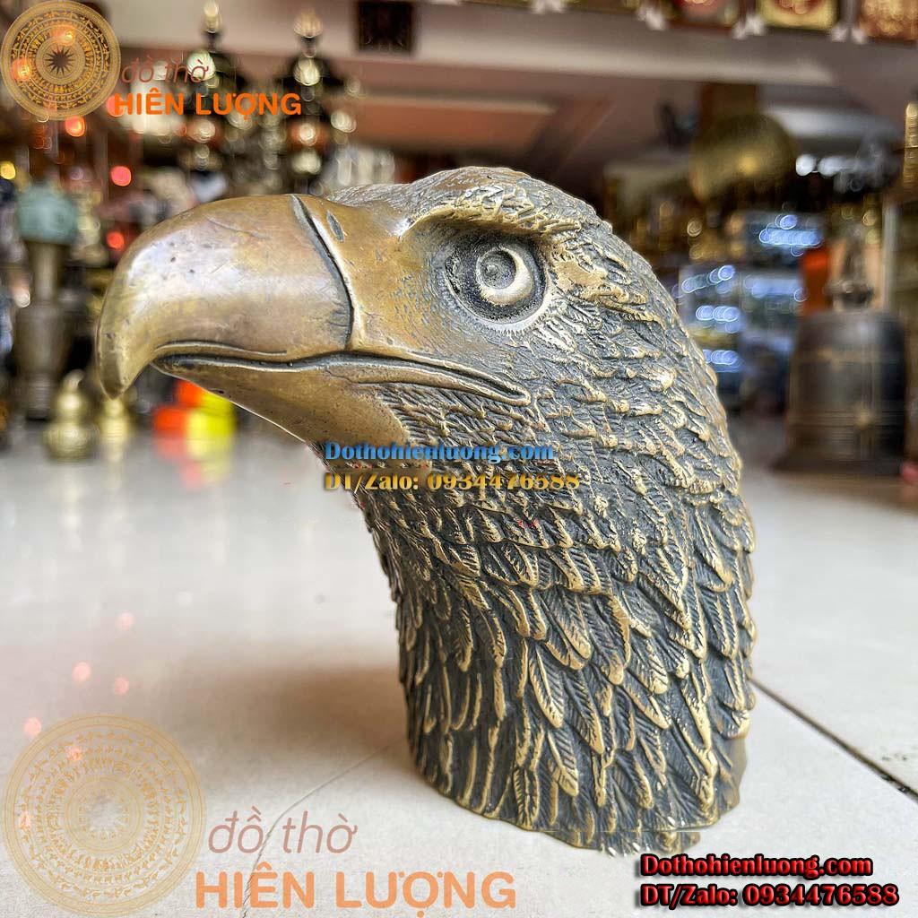 Tượng Đầu Chim Đại Bàng Bằng Đồng Nguyên Chất Cao 15cm - Vật Phẩm Trang Trí Bàn Làm Việc Đẹp
