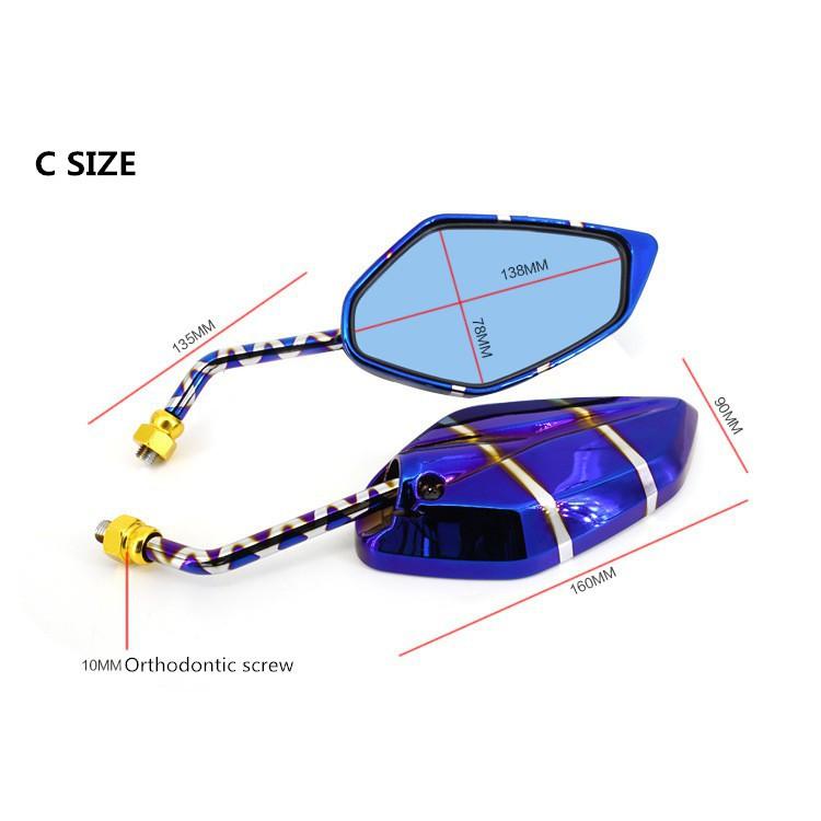 Kính chiếu hậu bằng thép không gỉ 10mm cho xe máy