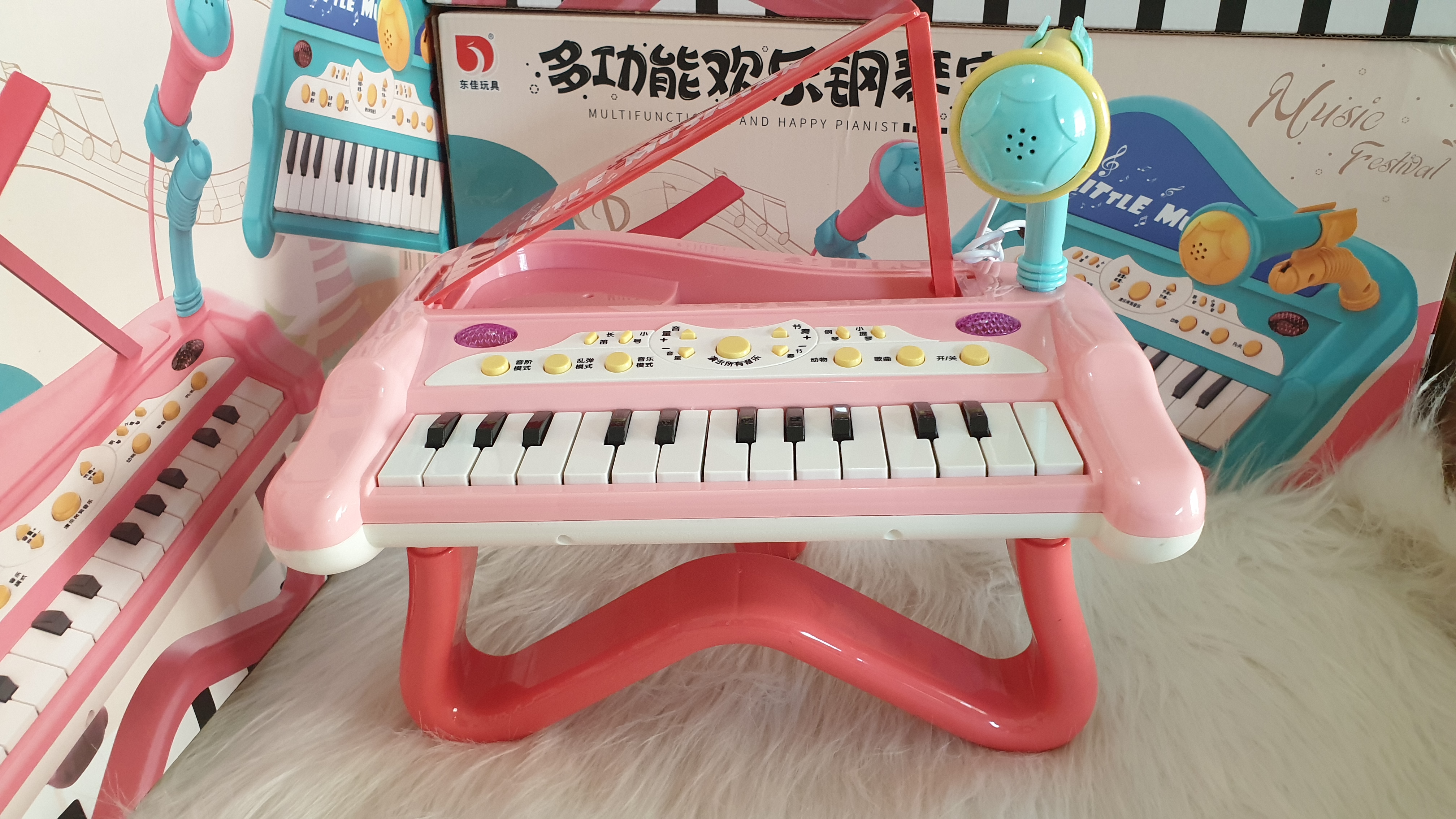 Đàn Piano Mini Kèm Micro Cho Bé Tập Đàn Hát