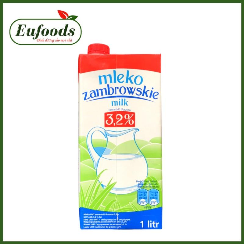 Hộp Sữa Tươi 1L Mleko Zambrowskie 3.2% Béo