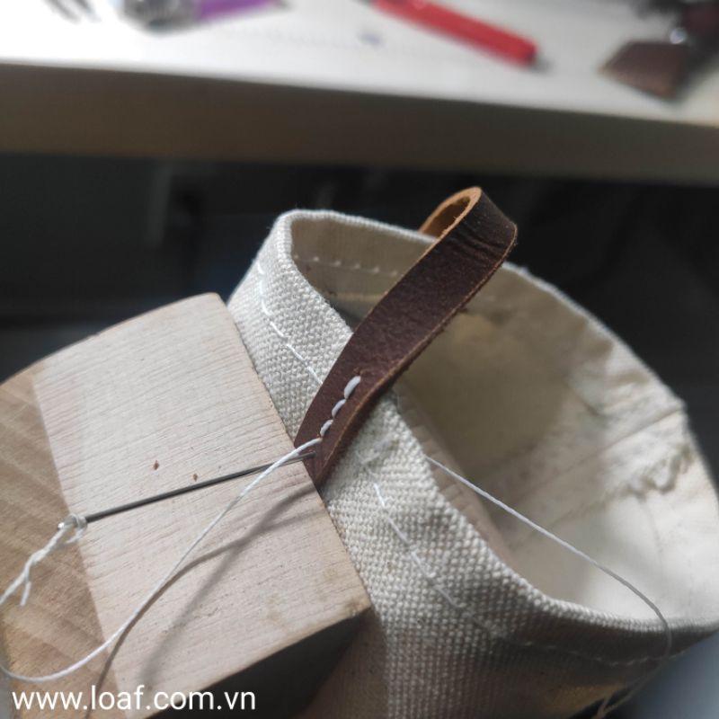 Quai xách ly giữ nhiệt vải bố phối da Loaf Design