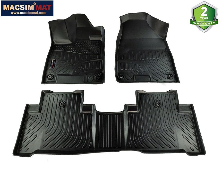 Thảm lót sàn xe ô tô dành cho Acura MDX 2014-2019  Nhãn hiệu Macsim chất liệu nhựa TPV cao cấp màu đen