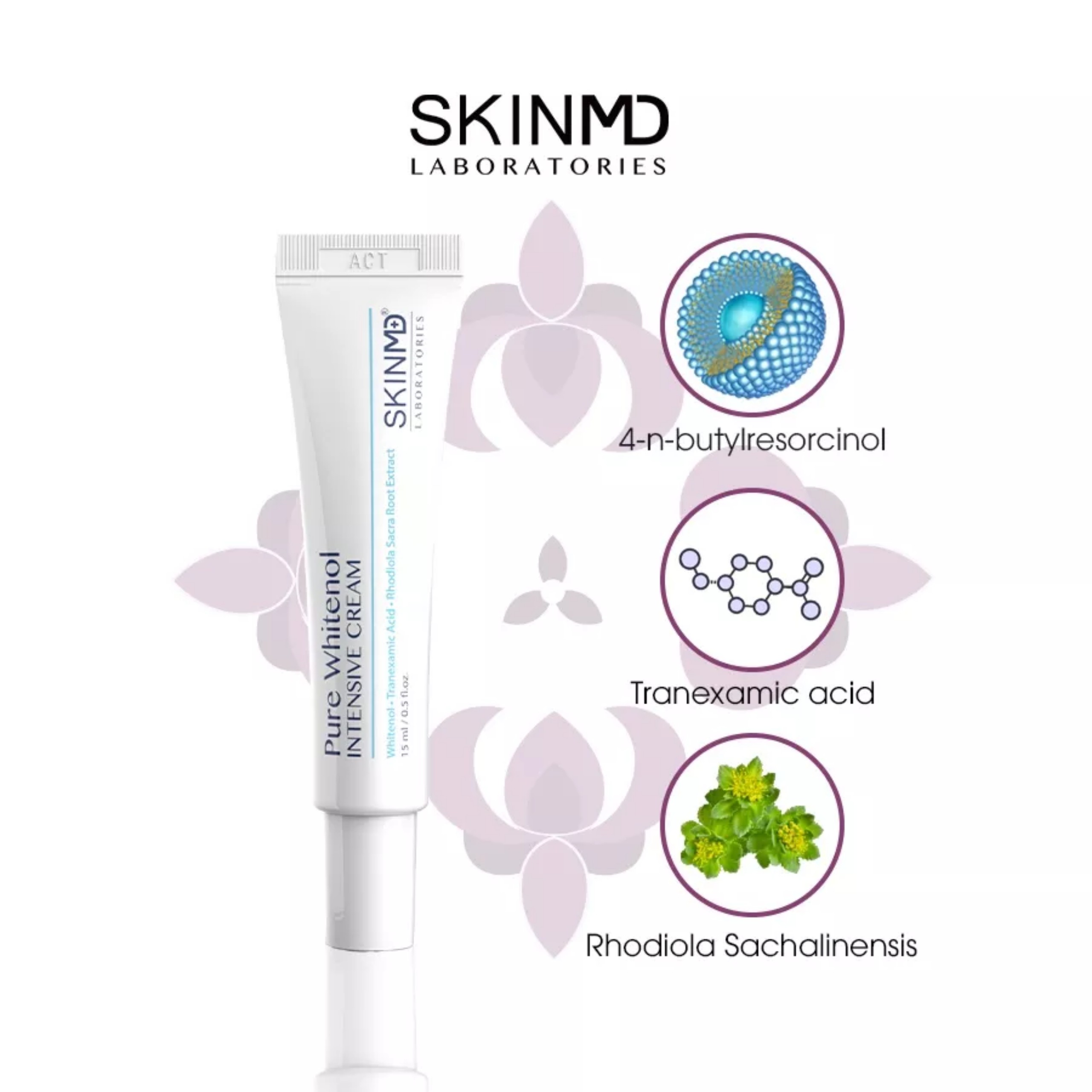 Combo mờ nám chuyên sâu SKINMD DAY &amp; NIGHT BRIGHTENING CREAM 50g và SKINMD PURE WHITENOL INTENSIVE CREAM 15g giúp dưỡng trắng da, mờ đốm sắc tố