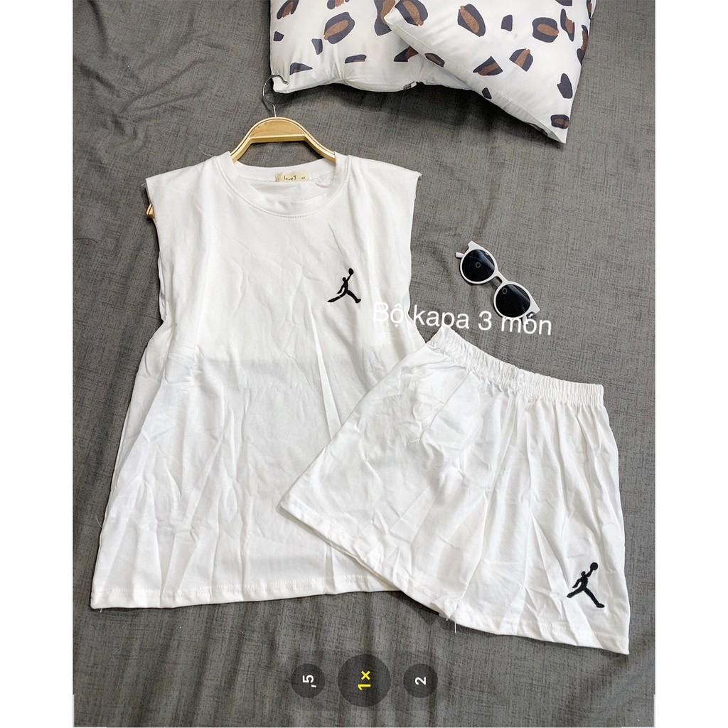 Set Đồ Thể Thao Tank Top Nam Nữ Thêu Hình Đủ Ba Màu, Bộ Đồ Mặc Hè Thoáng Mát