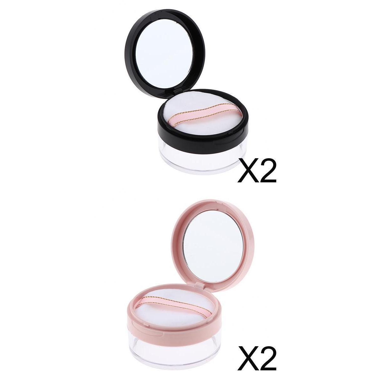 4 Pieces Loose Powder Case Blush Storage Container Talcum Powder Jar