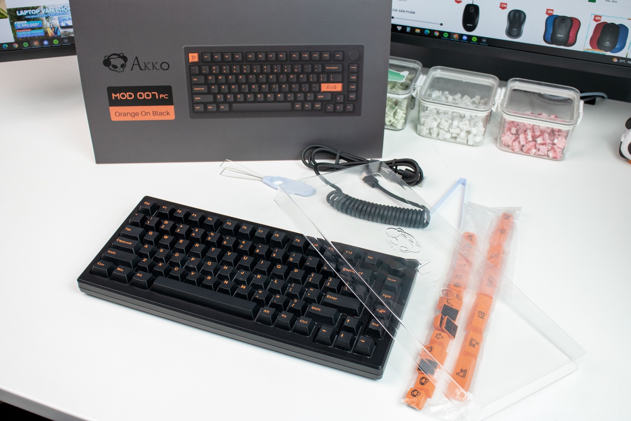 Bàn phím AKKO MOD007 PC Orange on Black