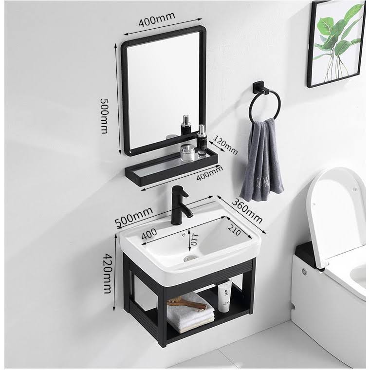 BỘ 4 MÓN TỦ-CHẬU LAVABO-KỆ GƯƠNG-GƯƠNG
