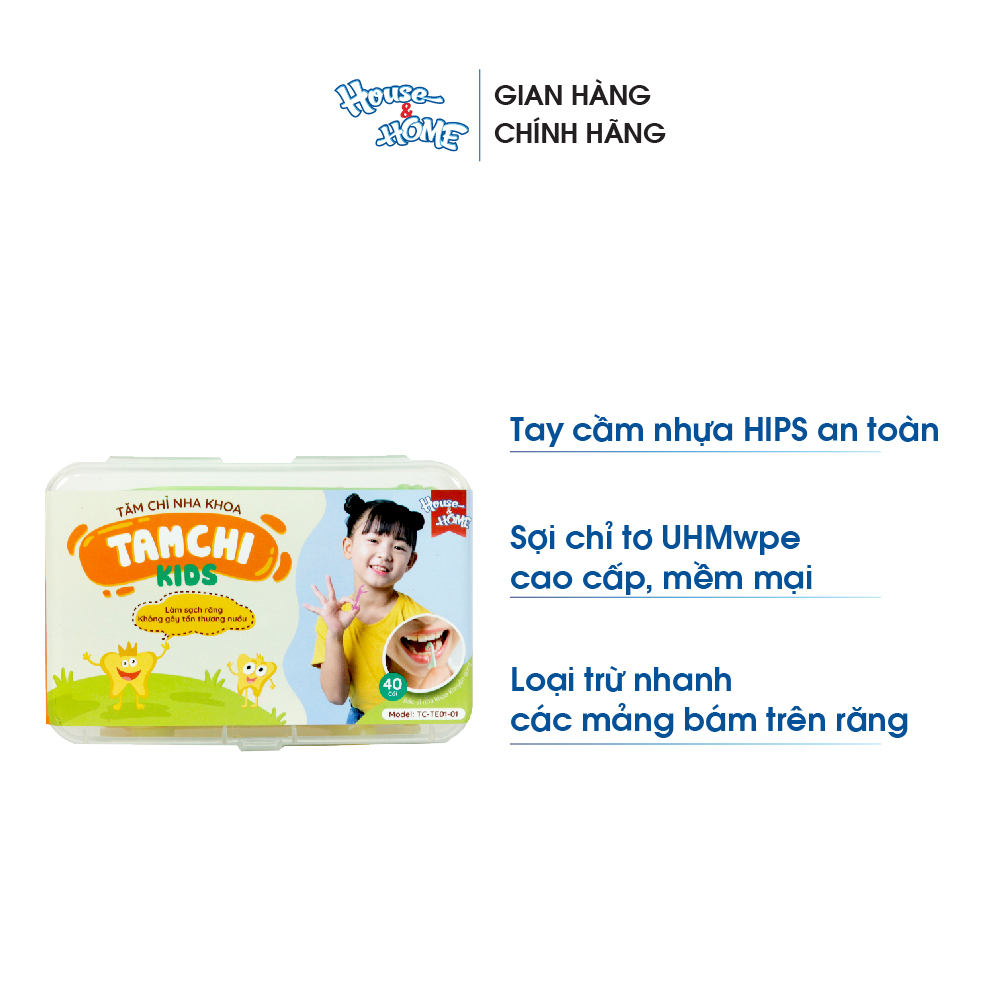 Tăm chỉ nha khoa trẻ em TAMCHI KIDS hộp 40 cái