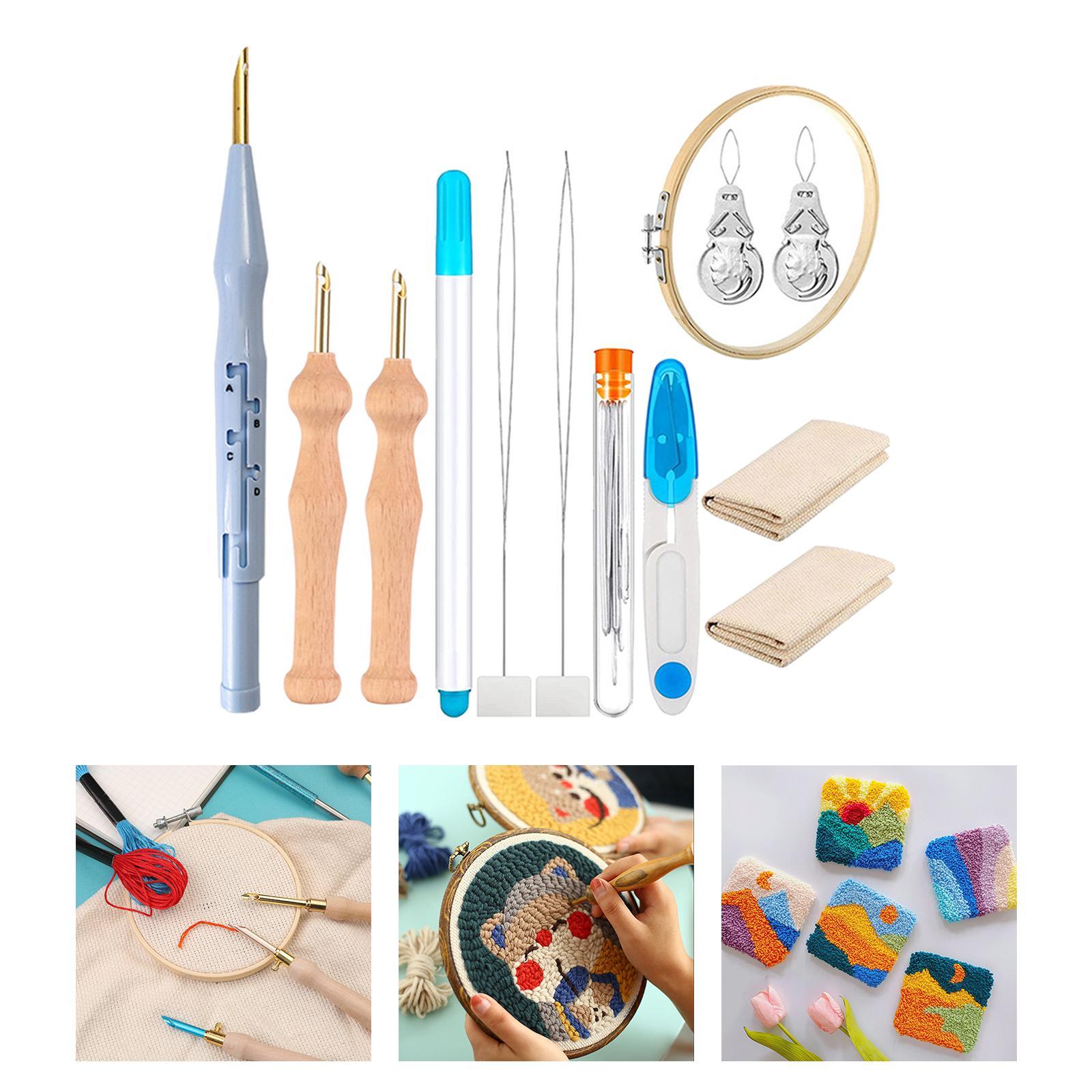 DIY Punch Embroidery Kit W/ Cloth for Knitting Sewing With