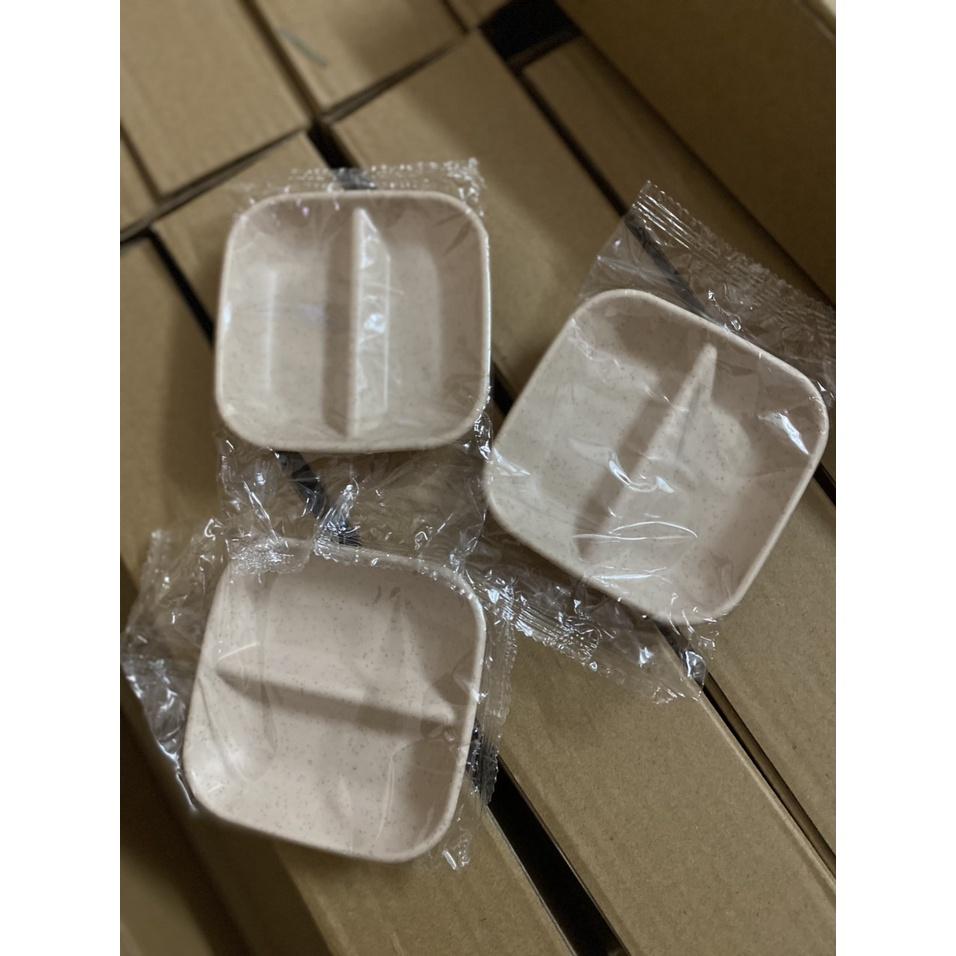 Chén Bát Đựng Gia Vị 2 Ngăn Dĩa Đựng Nước Chấm