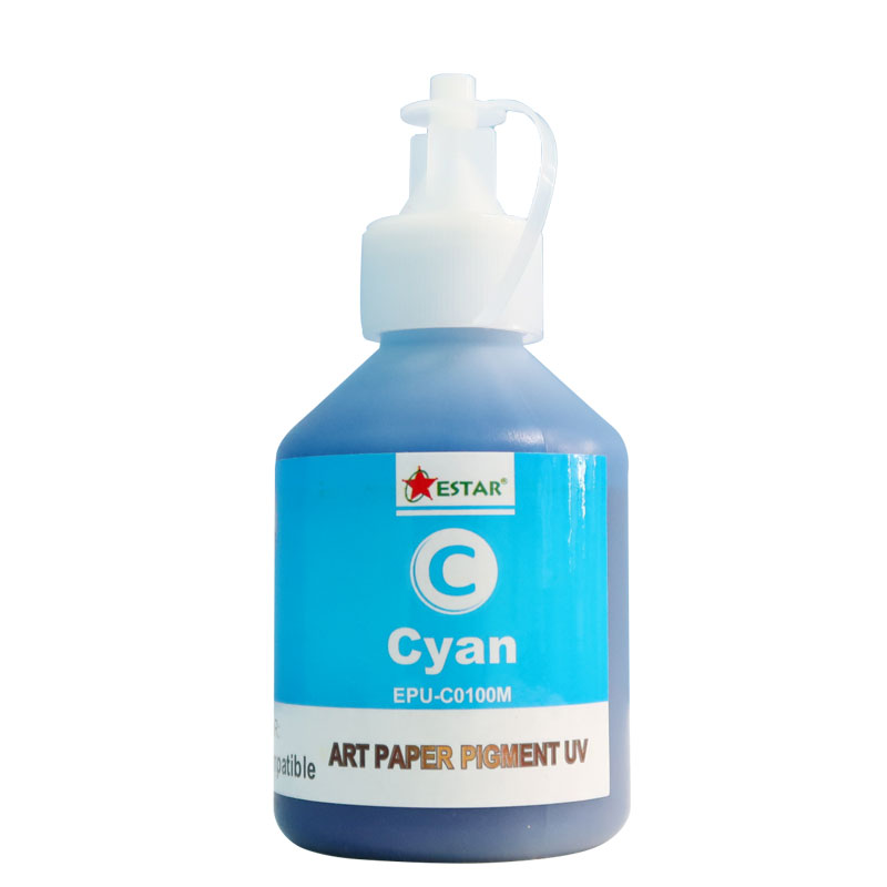 Mực nước màu xanh Pigment UV thương hiệu Estar - Dùng cho máy Epson