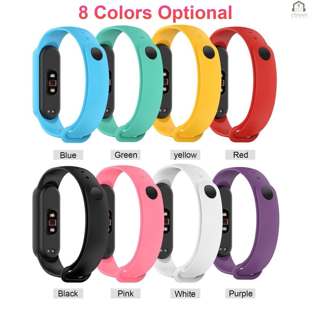 Dây đeo thay thế chất liệu silicon màu trơn cho Xiaomi Mi Band 5/6 Xiaomi Mi Band 5/6