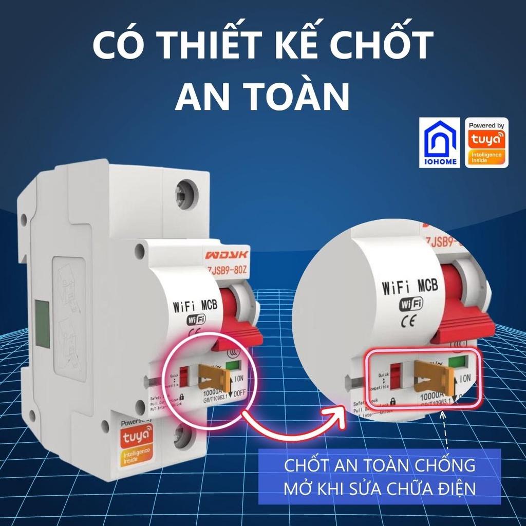 Aptomat MCB thông minh Wifi/ Zigbee điều khiển từ xa qua điện thoại, Công suất 80A - 1P, 2P, 3P,4P Điều khiển giọng nói