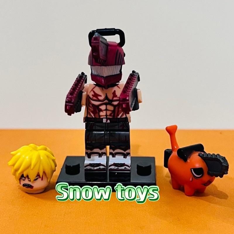 Minifigures Chainsaw man - Mô hình đồ chơi mini Chainsaw man - Denji Pochita Quỷ cưa lắp ráp lắp ghép xếp hình Pochita