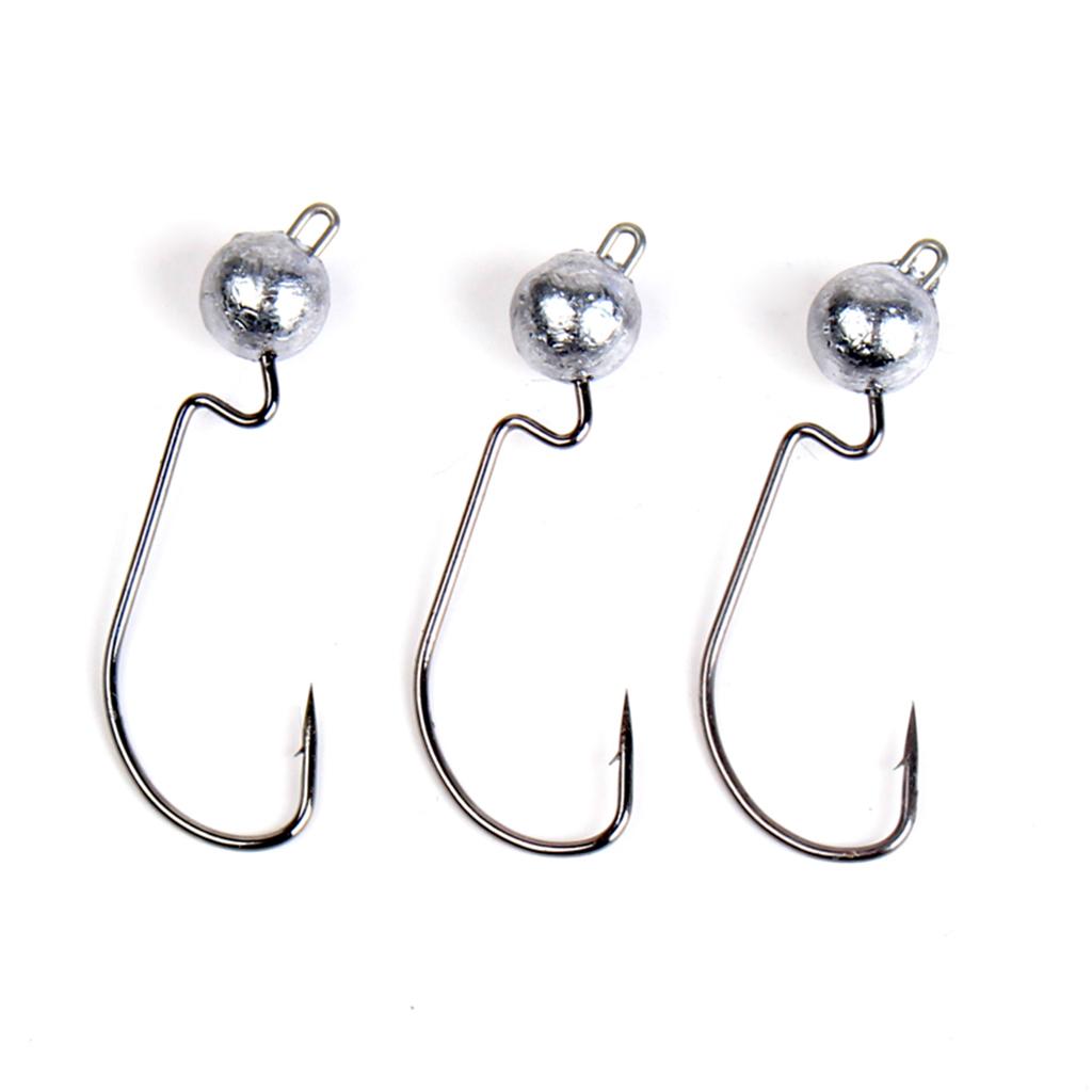 10pcs Weighted Fishing Hooks Crank Hook with Lead for Swimbaits 3.5g