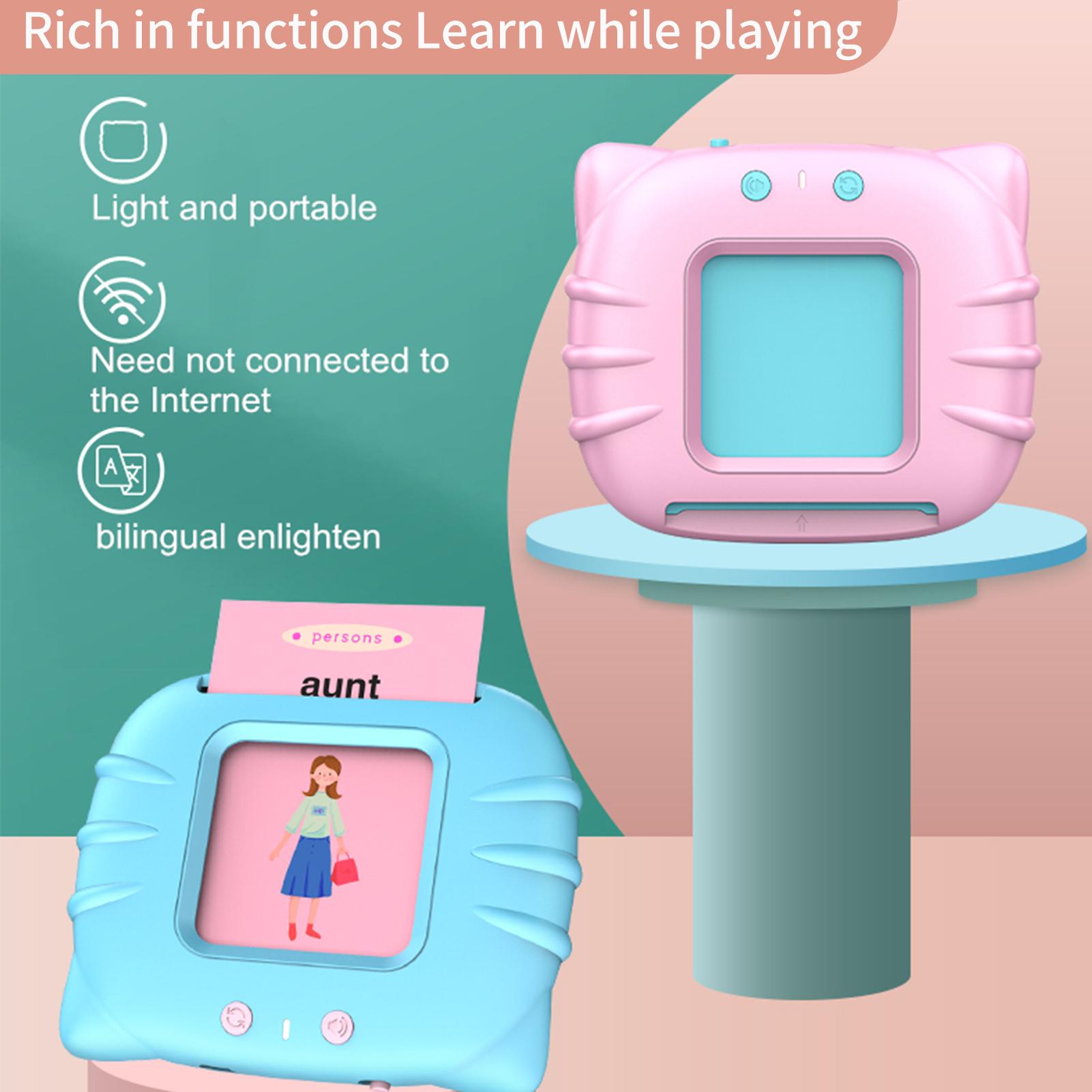 Talking Flash Cards Learning Toys for Toddlers 0-3 Years with Sound Effect English Reading Early Learning
