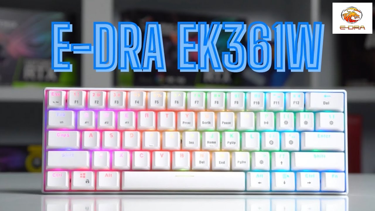 [Tặng Keycap Sao vàng] Bàn Phím Cơ Gaming Bluetooth E-Dra EK361W Màu Trắng - Hàng Chính Hãng