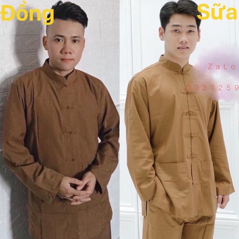 ĐỒ LAM ĐI CHÙA Mẫu Lãnh Tựu Cổ Tàu Dài Tay Không Thêu