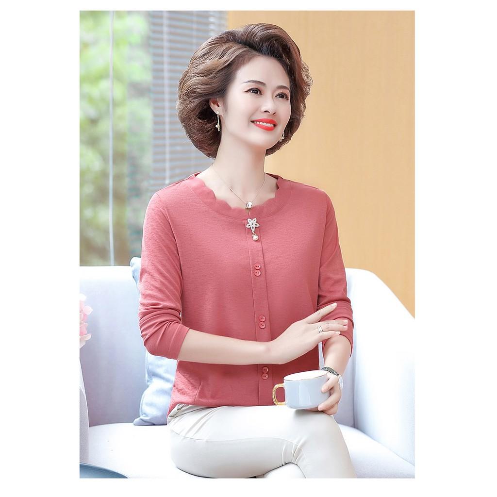 Áo sơ mi nữ trung niên, áo sơ mi thun cho mẹ