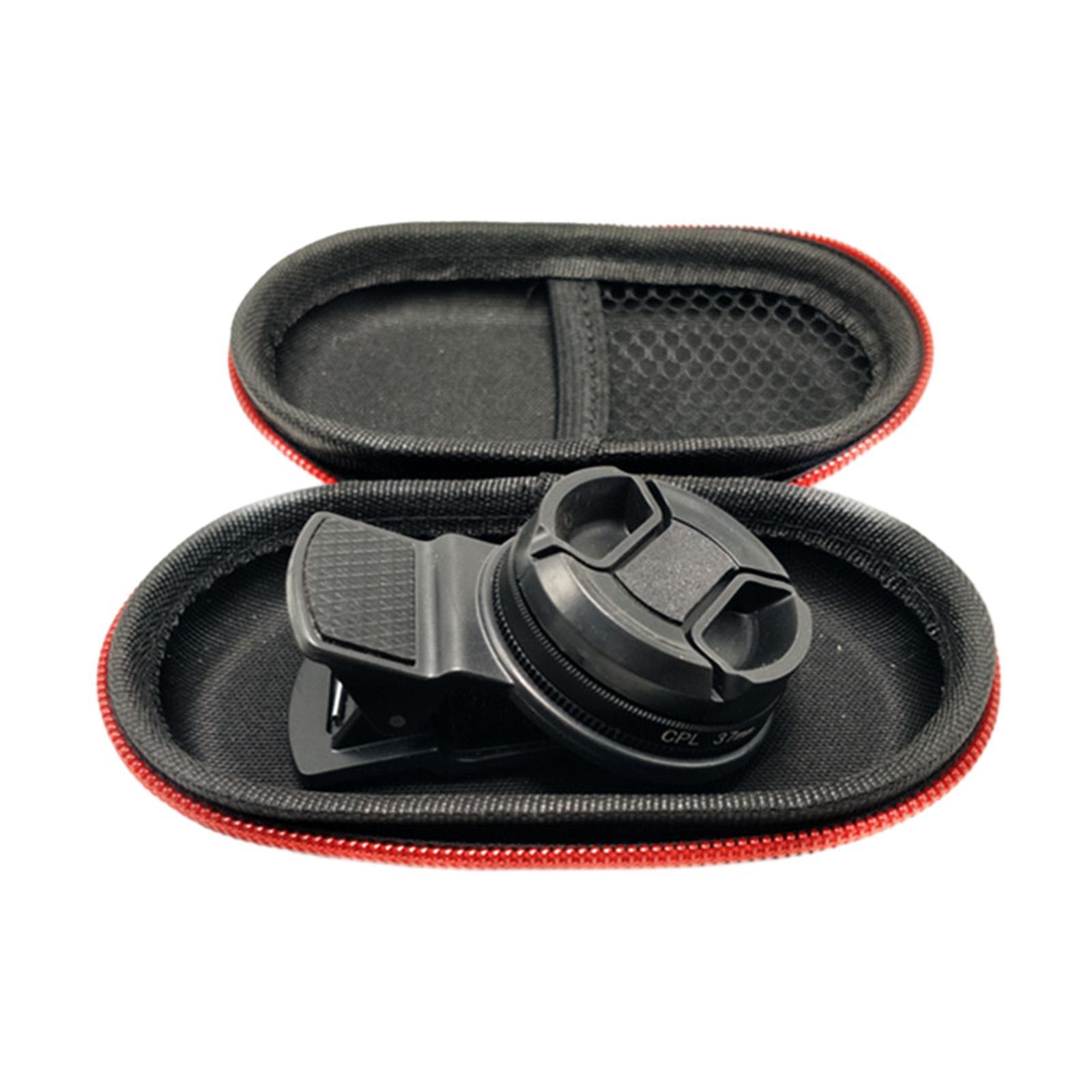 37mm CPL Phone Camera Lens Circular Polarizer Lens Filter for Most Mobilephone Clip on Cellphone CPL Filter, with Storage Bag