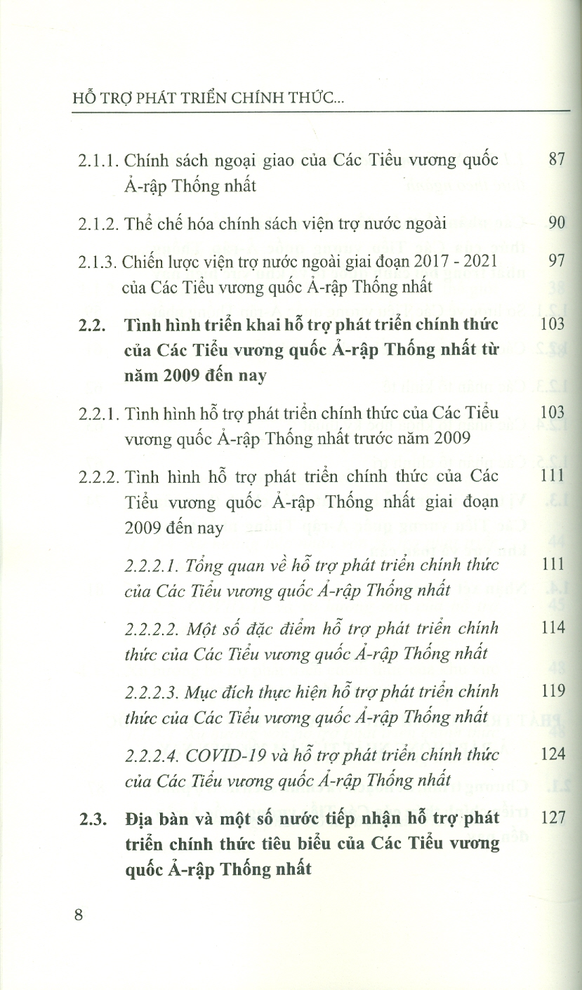 Hỗ Trợ Phát Triển Chính Thức Của Các Tiểu Vương Quốc Ả-Rập Thống Nhất Và Khả Năng Hợp Tác Với Việt Nam (Sách chuyên khảo) - Đỗ Đức Hiệp (Chủ biên)