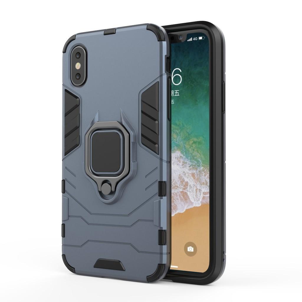 Ốp lưng cho iPhone XS Max iron man chống sốc kèm nhẫn xoay chống xem video bảo vệ camera