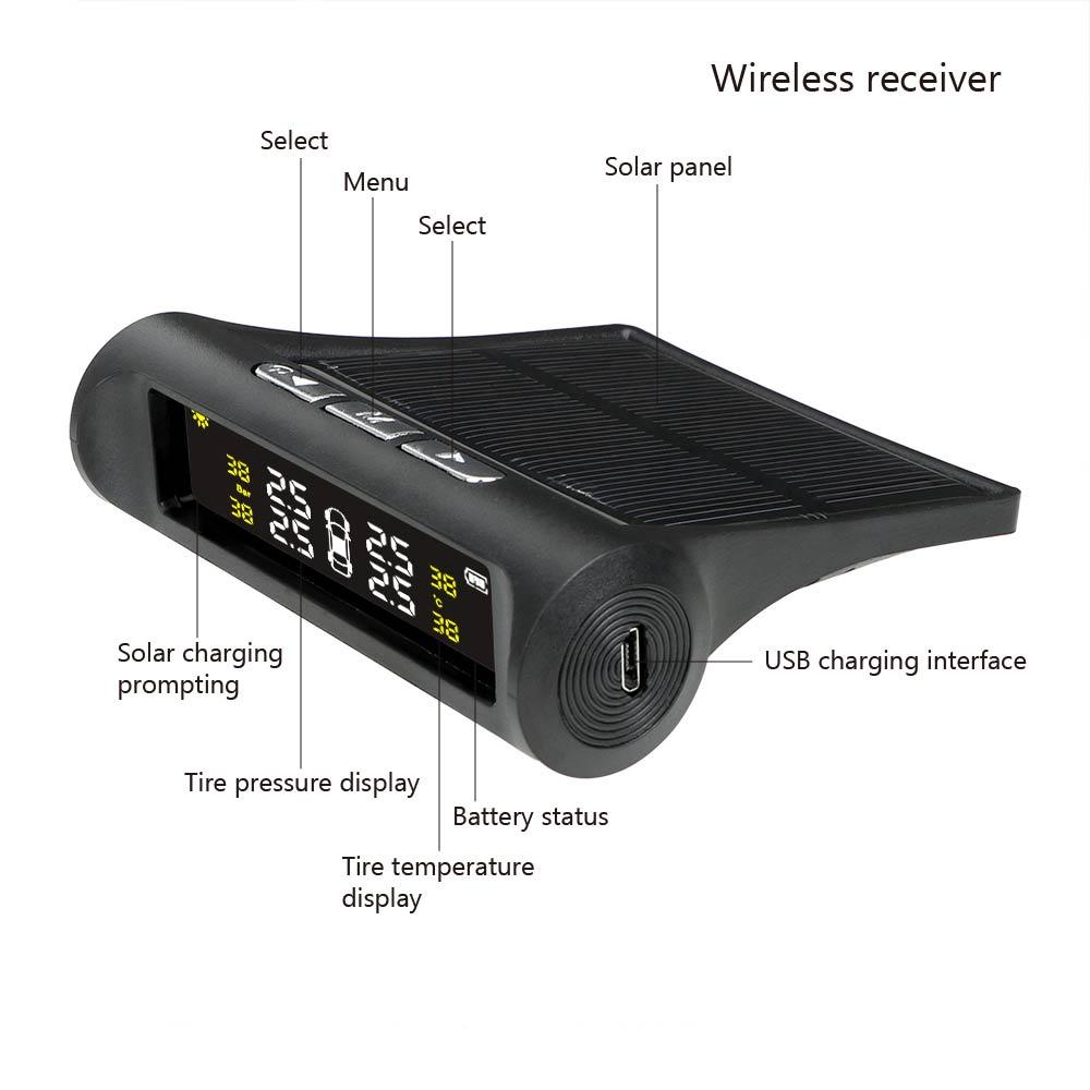 Hệ thống giám sát áp suất lốp xe hơi TPMS màn hình LCD kỹ thuật số