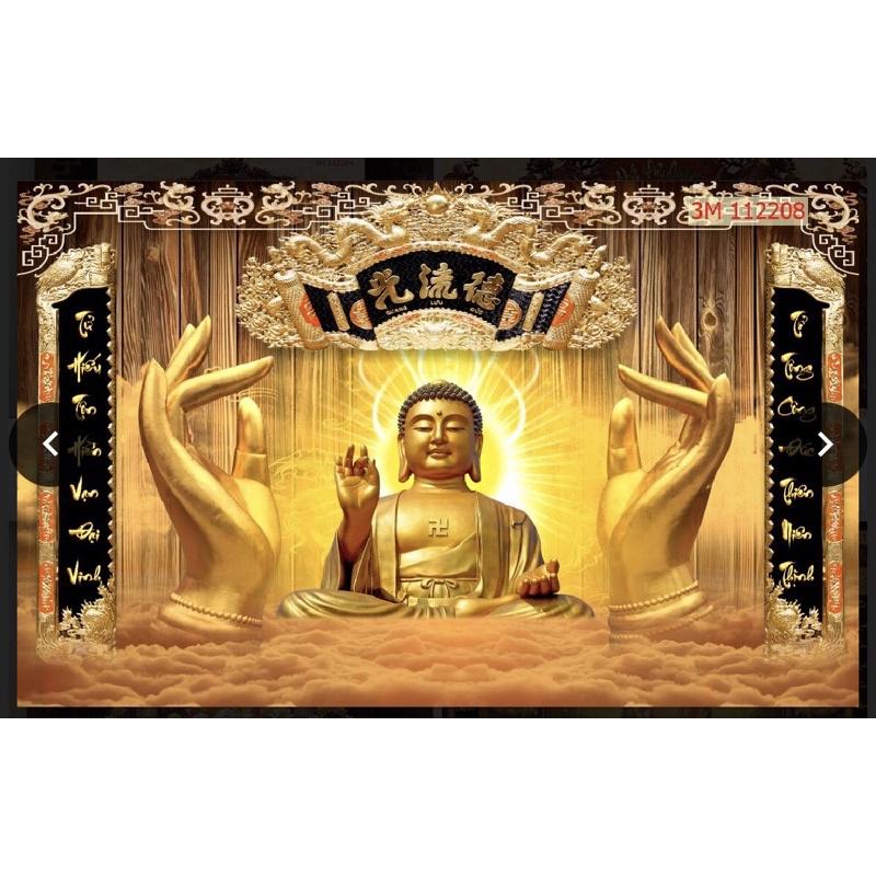 Tranh phật tổ dán tường 3d. tranh tâm linh trang trí phòng thờ